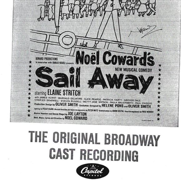 Noel Cowards Sail Away Cast Recording Capitol Records 1960s Vintage Print Ad 9" - Picture 2 of 2